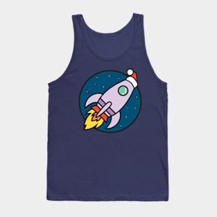 Outer Space Christmas Rocket Tank Top